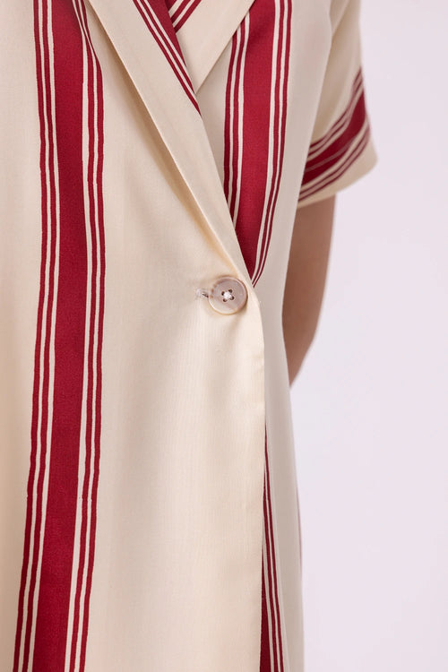 Amy Red Striped Blazer Dress