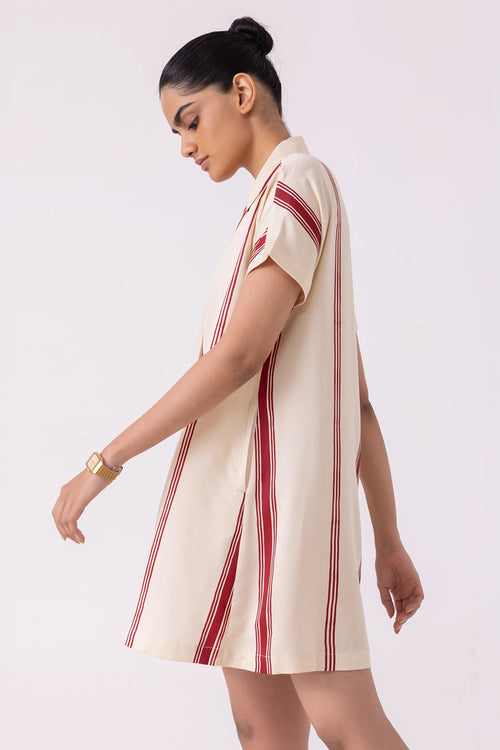 Amy Red Striped Blazer Dress