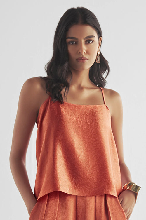 Back Knot Draped Textured Top