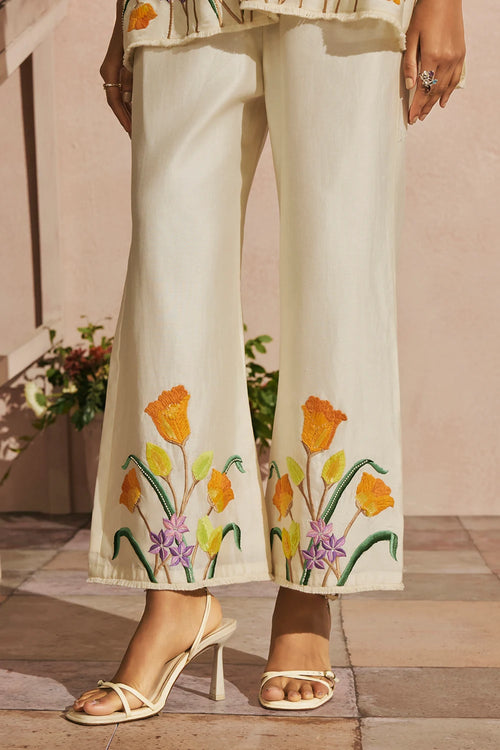 Ivory Tulip Shirt With Ivory Tulip Pants