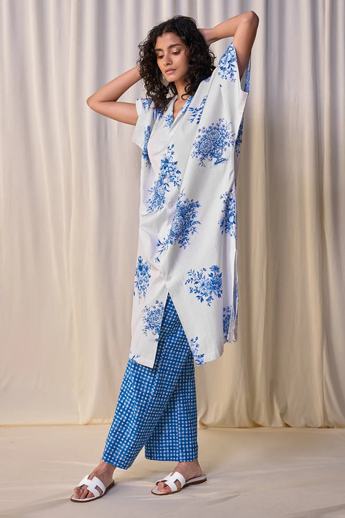 Linen Madras Check Print Pant