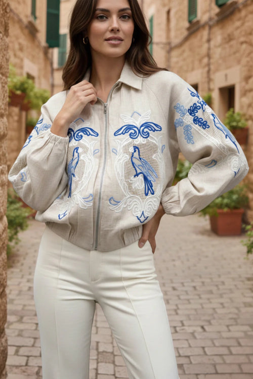 Bird Paradise Exclusive Embroidered Blouse