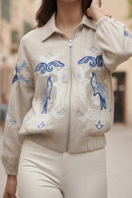 Bird Paradise Exclusive Embroidered Blouse