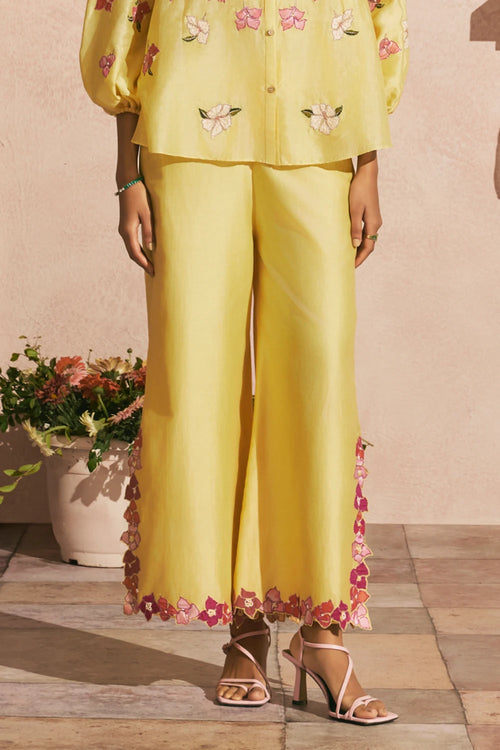 Butter Yellow Bougainvillea Pants