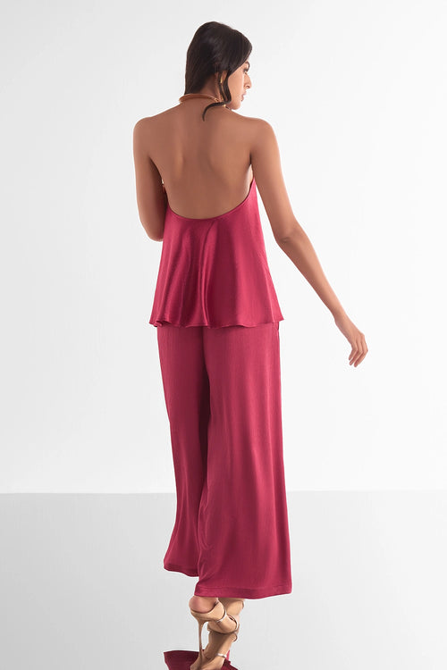 Front Overlap Top And Pant Set