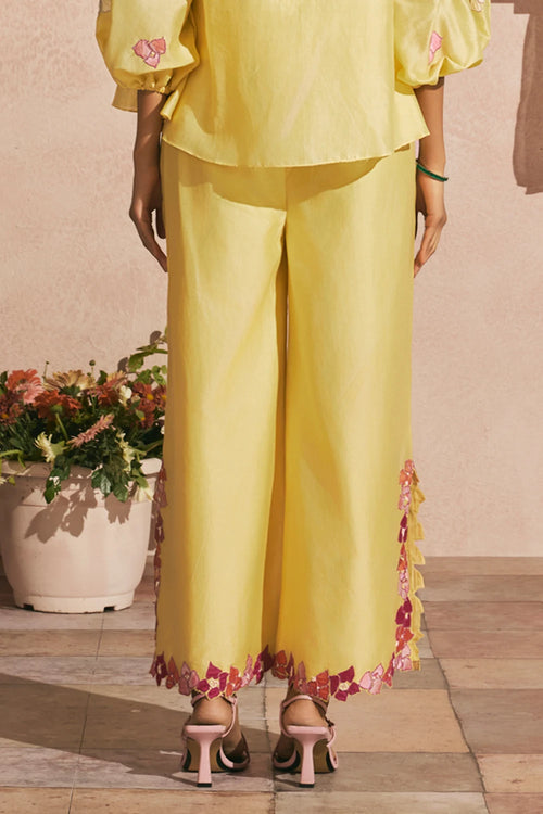 Butter Yellow Bougainvillea Pants