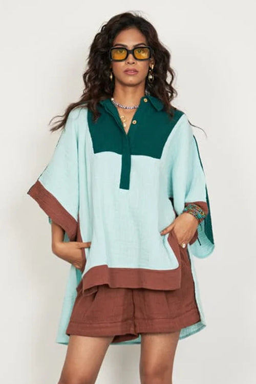 Haya Aqua Mini Kaftan Co-ord Shorts