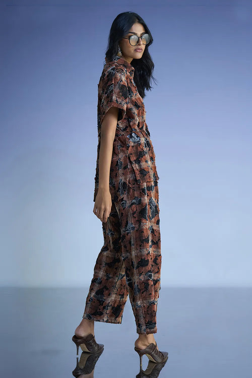Distressed Shirt And Pant Set