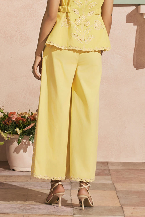 Butter Yellow Cutwork Pants