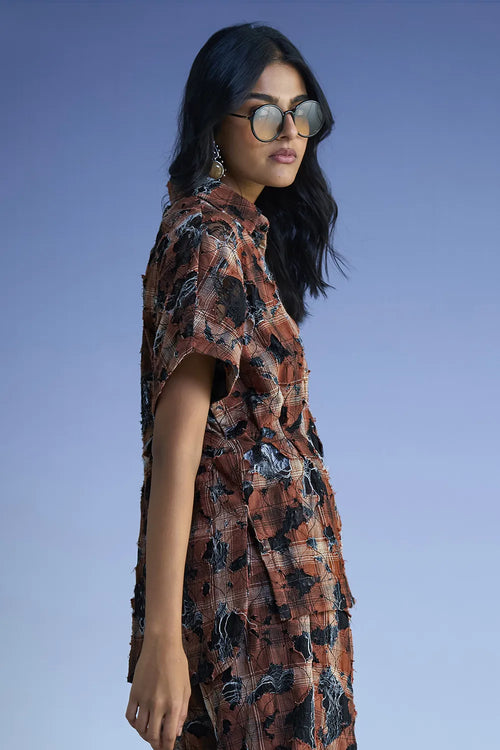 Distressed Structured Shirt