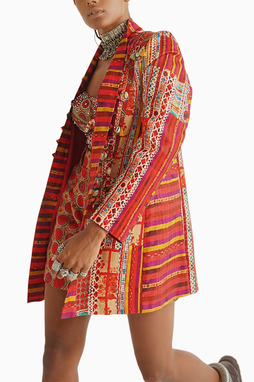 Chandra Corset Blouse Set with Dhana Open Jacket