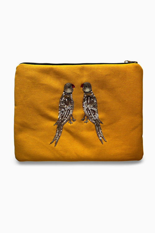 Parrot Paradise Turmeric Yellow Bag