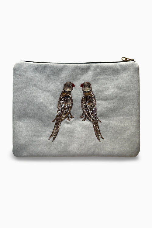 Parrot Paradise White Bag