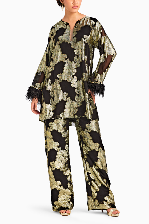 Lurex Black Pant Set