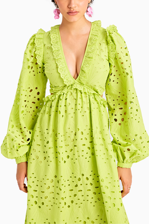 Lime Schiffli Dress
