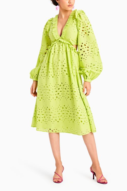 Lime Schiffli Dress