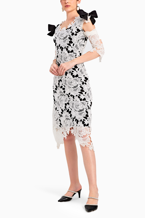 White Lace Midi Dress
