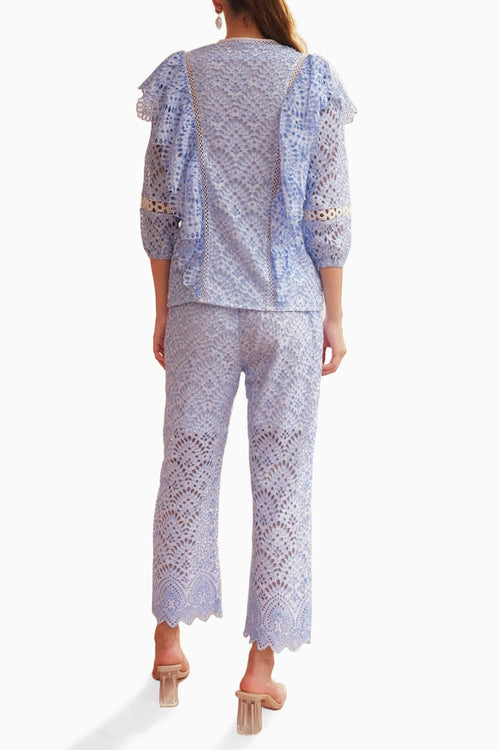 Pastel Hue Intricate Detailed Broderie Anglaise  Coord Set
