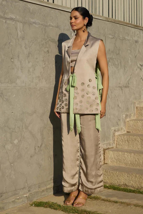 Silver Ava Wrap- Around Co-ord Set