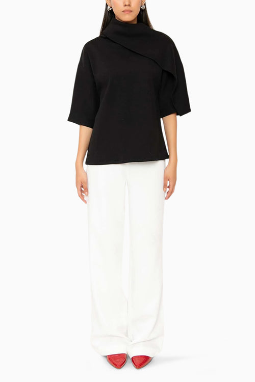 Hot Cocoa Black Asymmetric Top - The Sverve