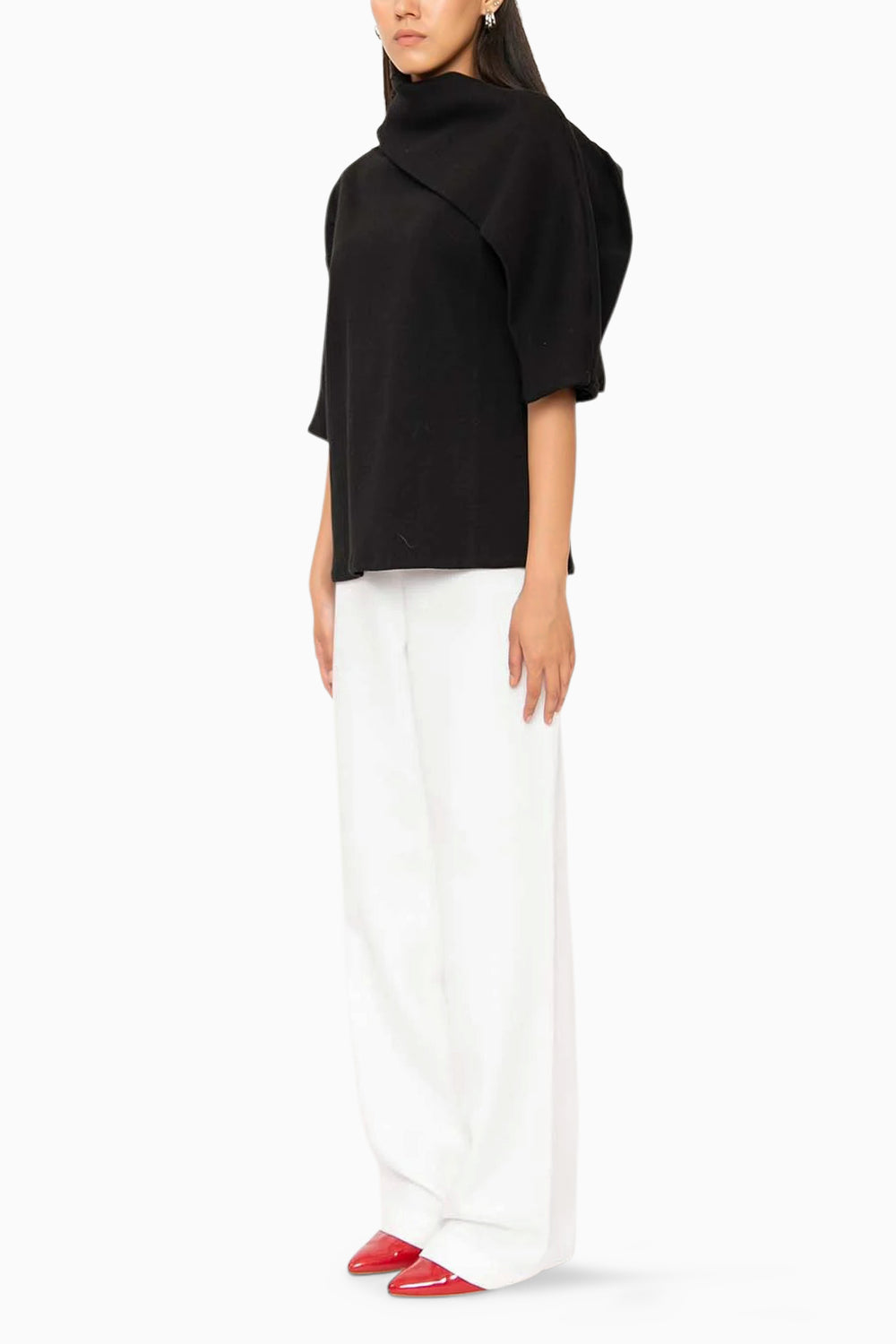 Hot Cocoa Black Asymmetric Top - The Sverve
