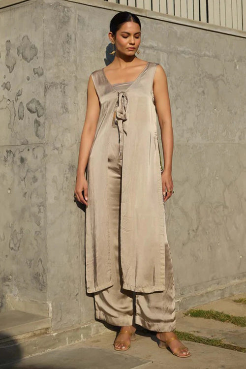 Silver Poppy Tie-Up Co-ord Set