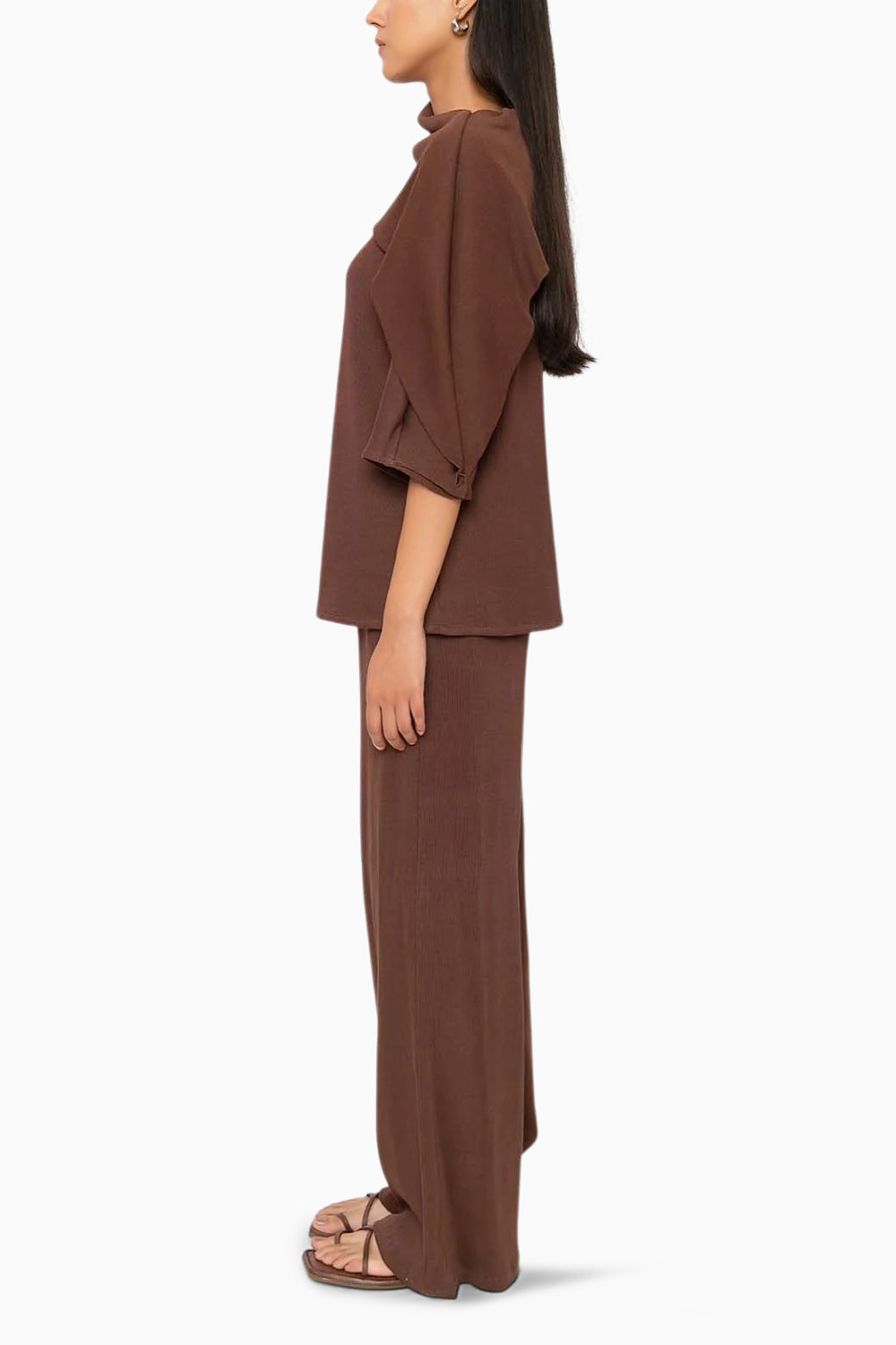 Hot Cocoa Brown Asymmetric Top - The Sverve