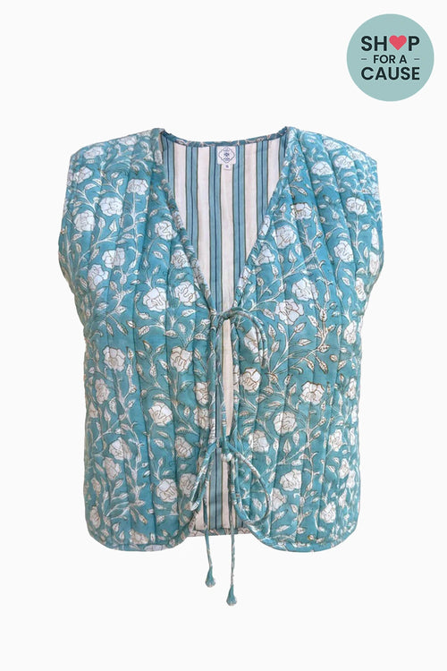 Blue Quilted Gilet
