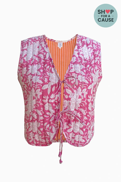 Pink Quilted Gilet