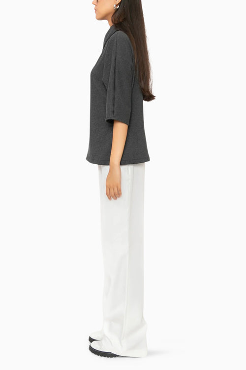 Hot Cocoa Grey Asymmetric Top - The Sverve