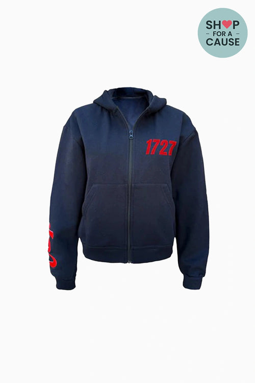 Blue Jaipur 1727 Embroidered Hoodie