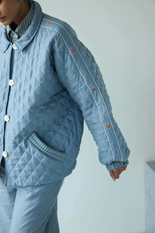 Blue Vita Sun Embroidered Jacket