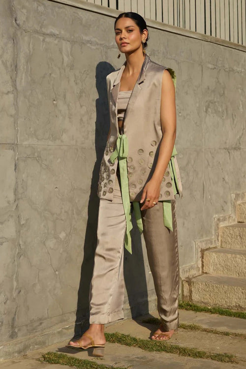 Silver Ava Wrap- Around Co-ord Set