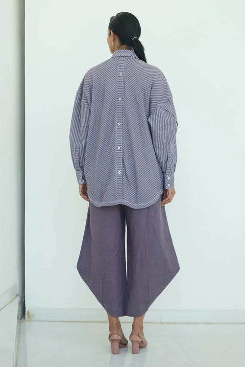 Purple Lia Elasticated Cross Fall Pants