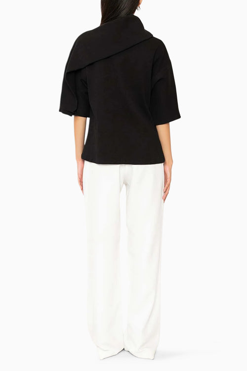 Hot Cocoa Black Asymmetric Top - The Sverve