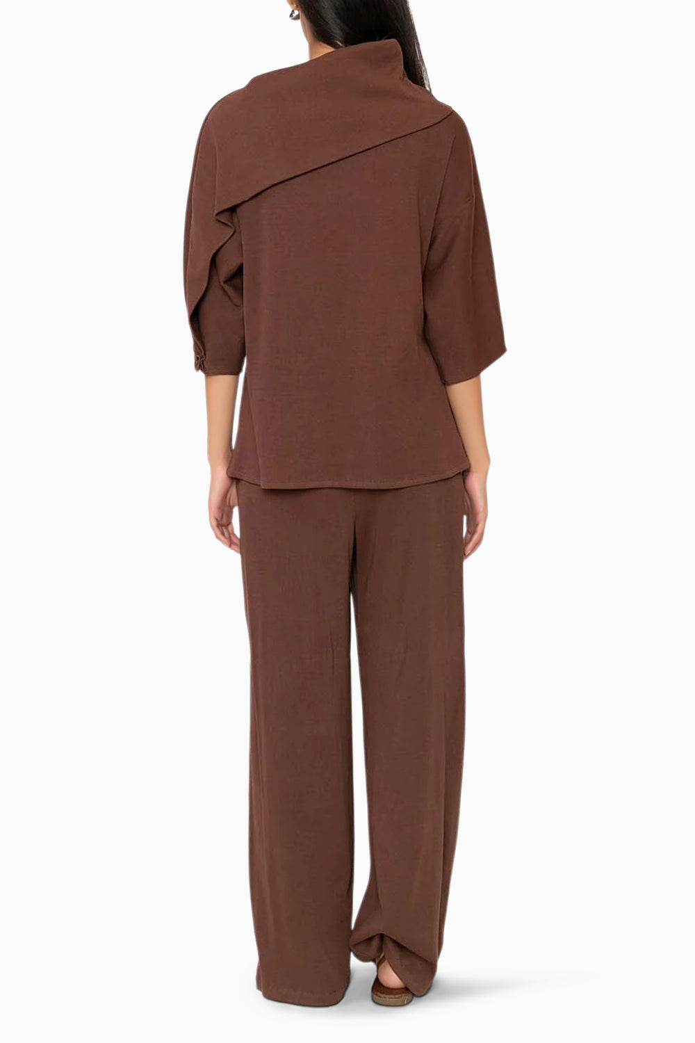 Hot Cocoa Brown Asymmetric Top - The Sverve