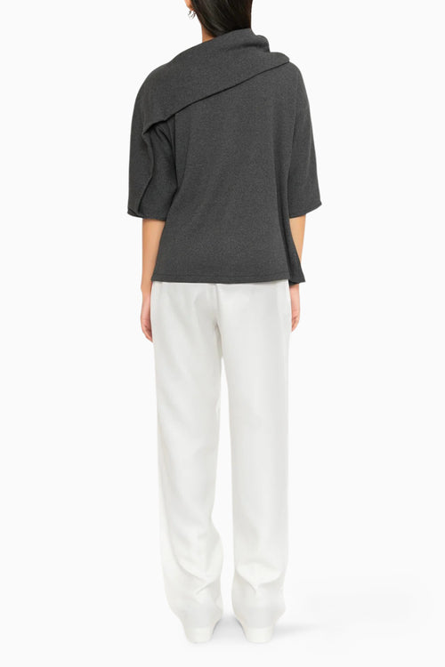 Hot Cocoa Grey Asymmetric Top - The Sverve