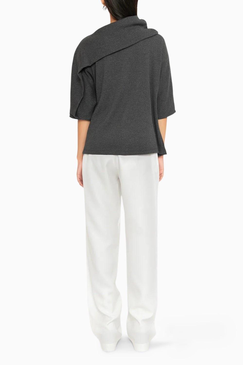 Hot Cocoa Grey Asymmetric Top - The Sverve