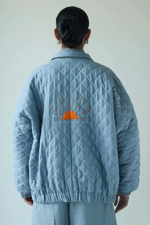 Blue Vita Sun Embroidered Jacket