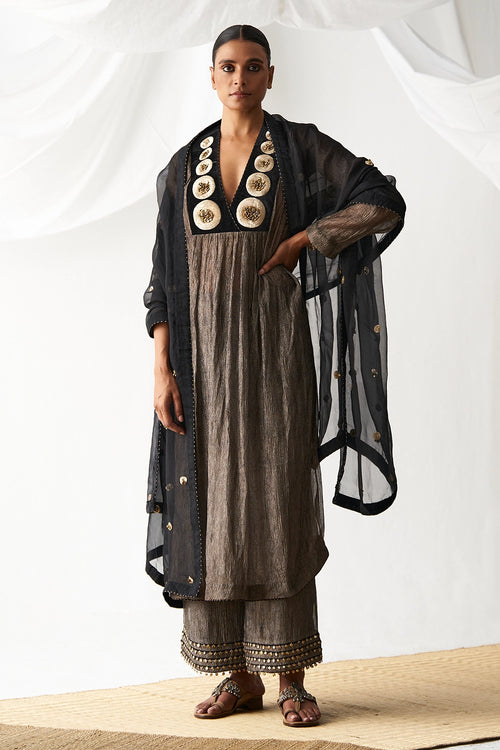 Posheeda Black Kurta Set