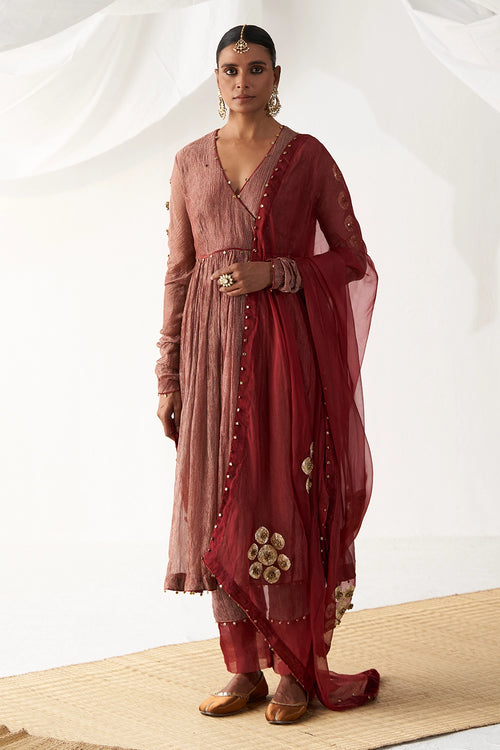 Surkh Laal Red Angrakha Set