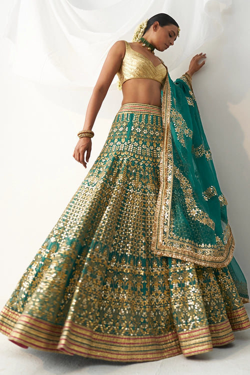 Chandramallika Green Lehenga Set