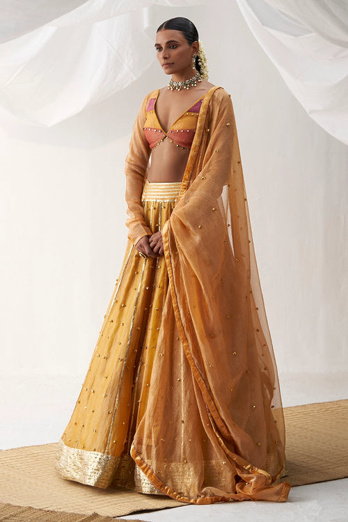 Dev Kali Yellow Lehenga Set