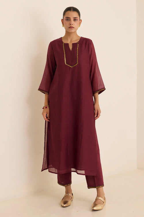 Ivy Maroon Kurta Set
