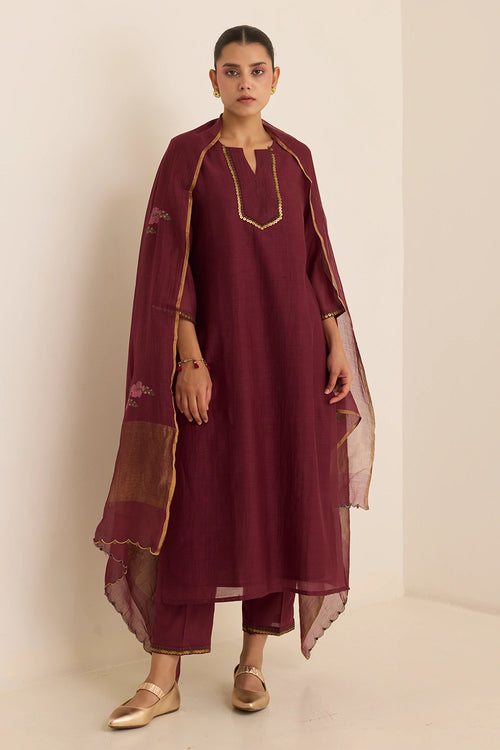 Ivy Maroon Kurta Set