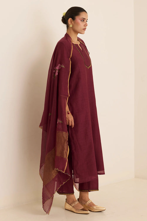 Ivy Maroon Kurta Set
