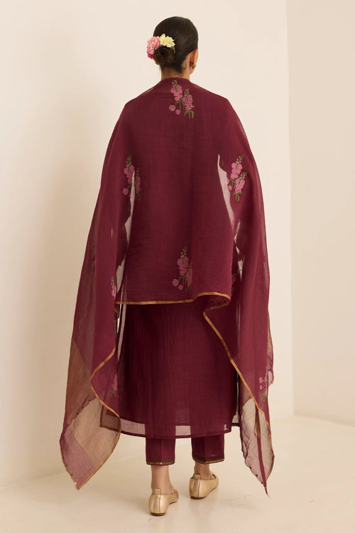 Ivy Maroon Kurta Set