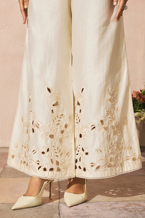 Cutwork Flared Pants