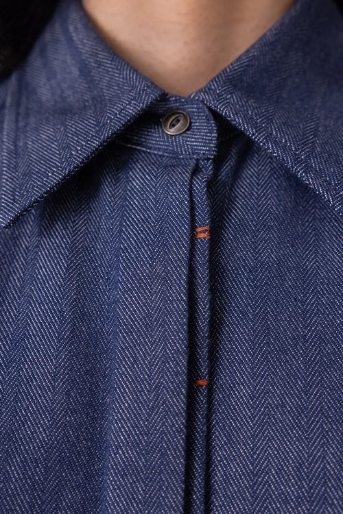 Ava Blue Handwoven Denim Shirt