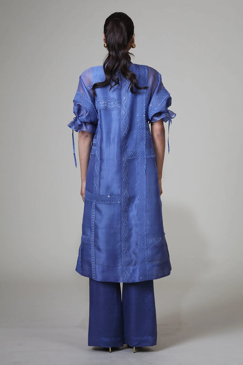 Blue Bia Tunic with Slip and Pants